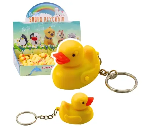 Backpack Keychain Duck LED Flashlight Sounds Yellow
