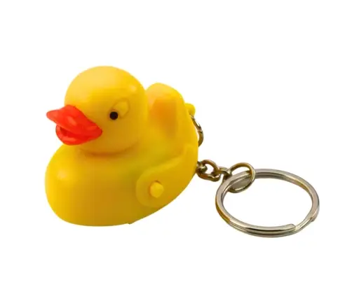 Backpack Keychain Duck LED Flashlight Sounds Yellow
