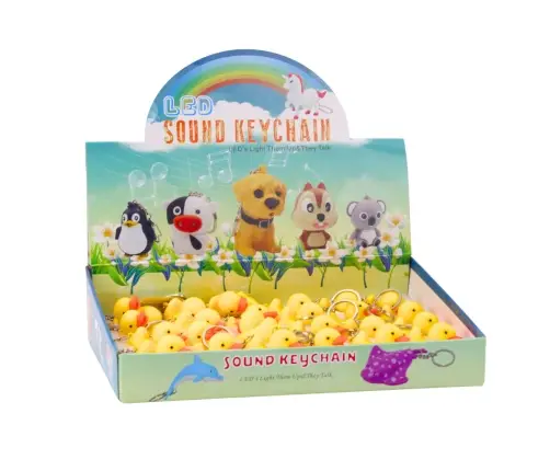 Backpack Keychain Duck LED Flashlight Sounds Yellow