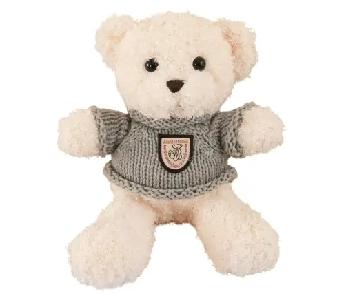 Plush Mascot Cuddly Toy Teddy Bear White Gray Sweater 26cm