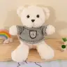 Plush Mascot Cuddly Toy Teddy Bear White Gray Sweater 26cm