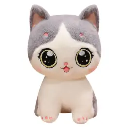 Plush Mascot Cuddly Toy Kitten White Gray 21cm