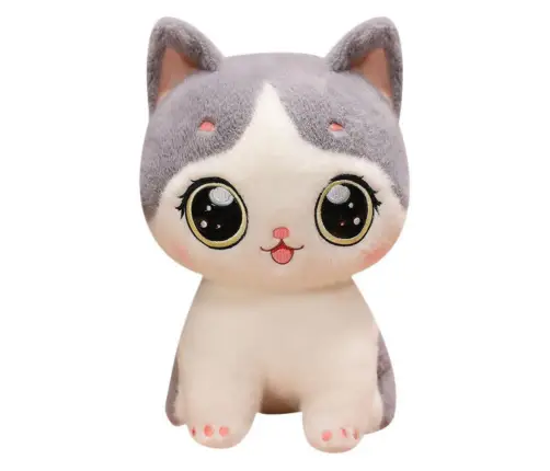 Plush Mascot Cuddly Toy Kitten White Gray 21cm