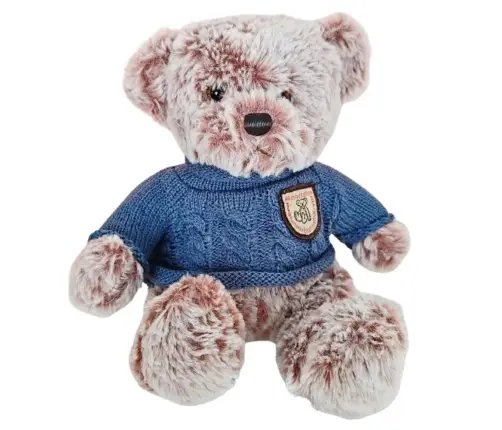 Plush Mascot Cuddly Toy Teddy Bear Gray Blue Sweater 21cm