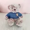 Plush Mascot Cuddly Toy Teddy Bear Gray Blue Sweater 21cm