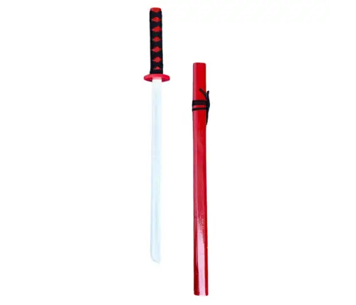 Wooden Katana Sword Play Training Prop Red 70cm
