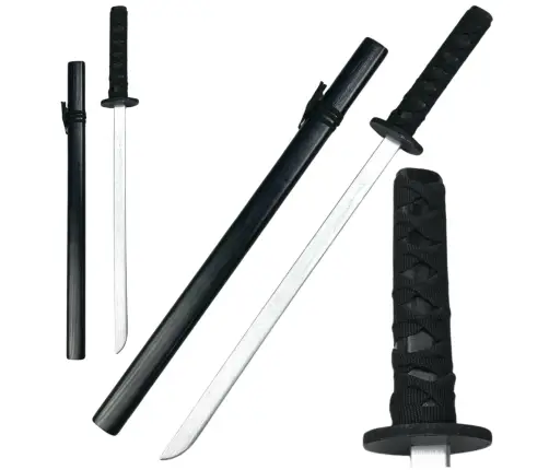 Wooden Katana Sword Play Training Prop Black 70cm