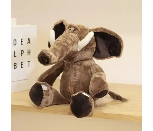 Plush Mascot Cuddly Toy Elephant With Big Ears Brown 22cm