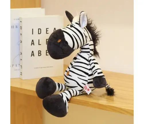 Plush Mascot Cuddly Toy Zebra Black and White 25cm