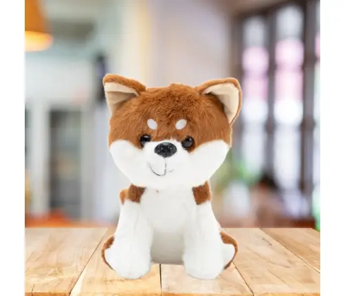 Plush Mascot Cuddly Toy Small Dog Shiba Inu White Brown 20cm