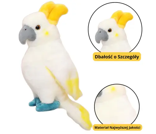 Plush Mascot Cuddly Toy Parrot Cockatoo White 35cm