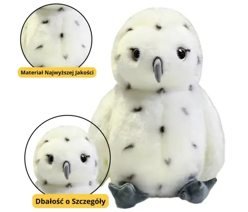 Plush Owl Bird Plush Toy Mascot Cuddly Toy White 23cm