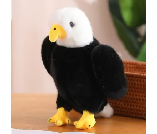 Plush Eagle Bird Plush Toy Mascot Cuddly Toy Black and White 25cm