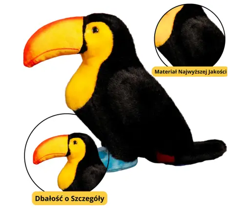 Plush Toy Plushie Toucan Black 25cm