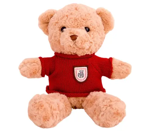 Plush Mascot Cuddly Toy Teddy Bear Beige Red Sweater 40cm