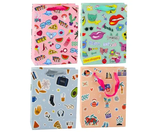 Gift Bag Stickers Colored Stamps 23 x 18 x 10.5 cm