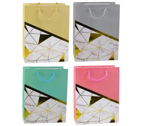 Geometric Patterns Marble Gift Bag 23 x 18 x 10.5 cm