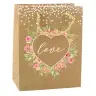 Gift Bag Love Inscription Flowers 23 x 18 x 10.5 cm
