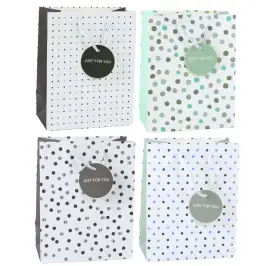 Gift Bag With Dots Inscription Just For You 23 x 18 x 10.5 cm
