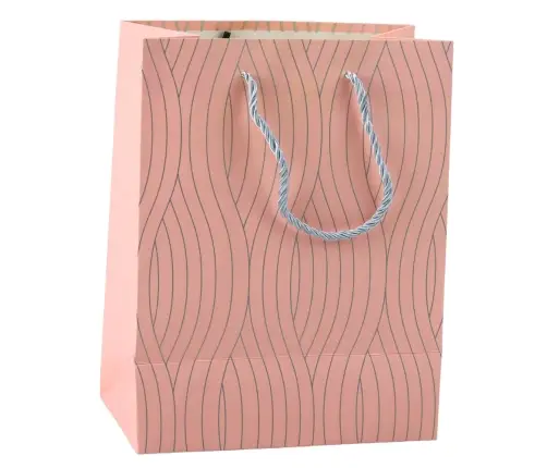 Paper Gift Bag Silver Wavy Lines 23 x 18 x 10.5 cm