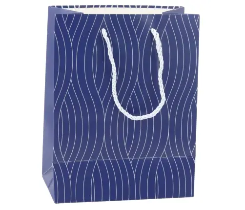 Paper Gift Bag Silver Wavy Lines 23 x 18 x 10.5 cm