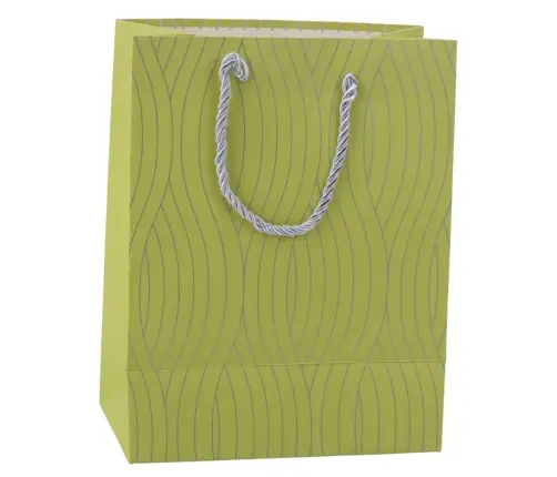 Paper Gift Bag Silver Wavy Lines 23 x 18 x 10.5 cm