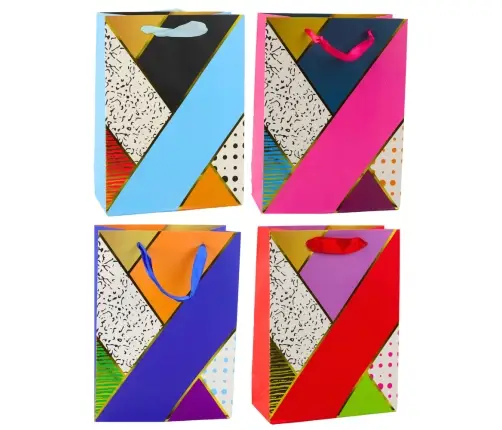Paper Gift Bag Geometric Patterns 23 x 18 x 10.5 cm