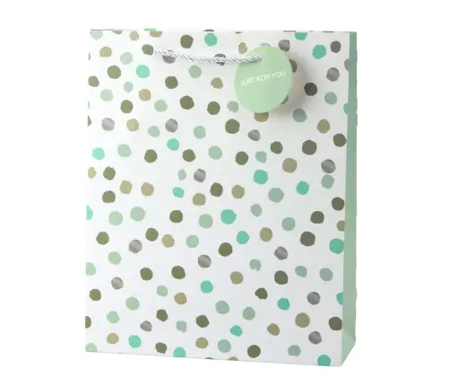 Classic Polka Dot Gift Bag with Just For You Pendant 32 x 26 x 10 cm