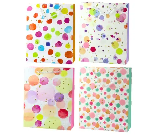 Geschenktüte with Aquarell-Pastell-Punkten, 32 × 26 × 10 cm