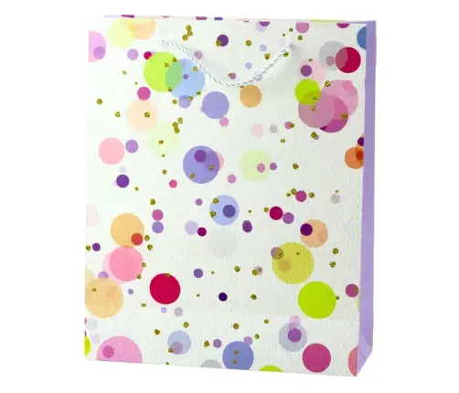 Geschenktüte with Aquarell-Pastell-Punkten, 32 × 26 × 10 cm