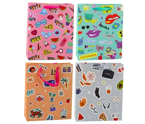 Gift Bag Stickers Colored Stamps 32 x 26 x 12 cm