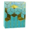 Paper Gift Bag Geometric Patterns Gold 32 x 26 x 12 cm