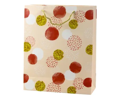 Gift Bag Dot Pattern Gold Pastel 32 × 26 × 10 cm