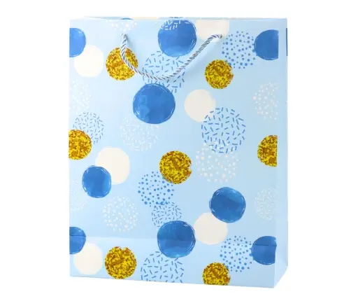 Gift Bag Dot Pattern Gold Pastel 32 × 26 × 10 cm
