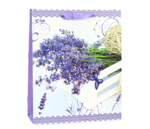 Lavender Paper Gift Bag 32 x 26 x 12 cm
