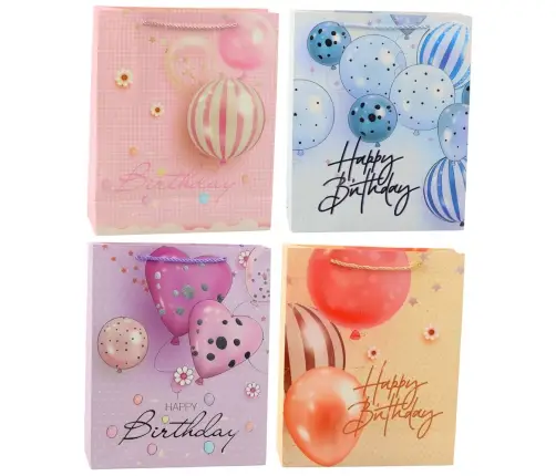 Birthday Gift Bag Happy Birthday Balloons 32 x 26 x 12 cm