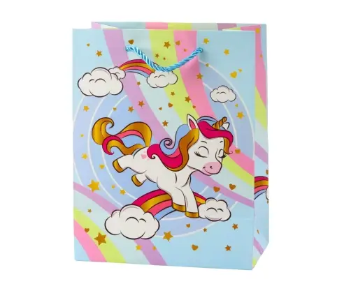 Children's Gift Bag Unicorn Colorful 23 x 16 x 10 cm