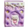 Teddy Bear Paper Gift Bag Pastel Colors 23 x 18 x 10.5 cm