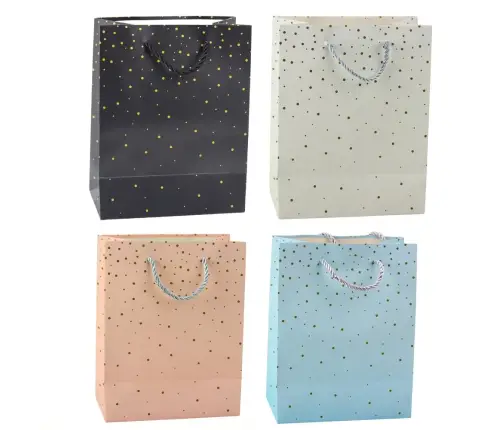 Gift Bag With Gold Dots 23 x 18 x 10.5 cm