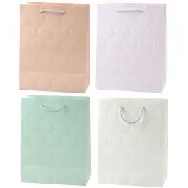 Elegant Gift Bag Embossed Hearts 23 x 18 x 10.5 cm