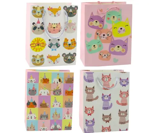 Paper Gift Bag Cats Glitter 23 x 18 x 10.5 cm