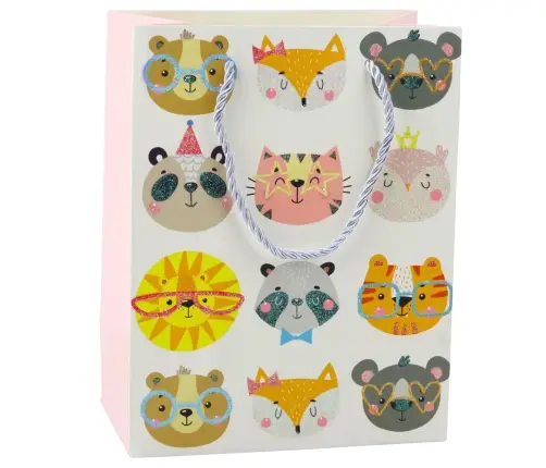 Paper Gift Bag Cats Glitter 23 x 18 x 10.5 cm