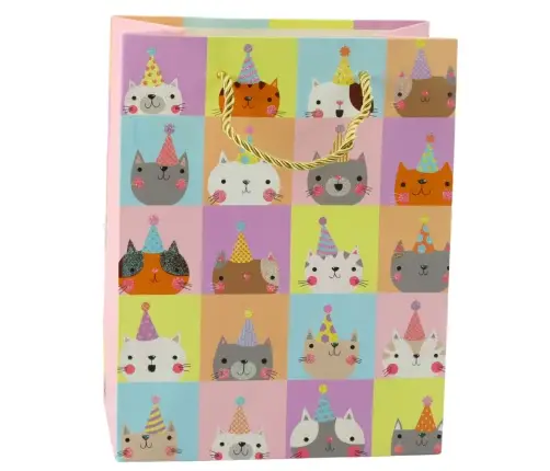Paper Gift Bag Cats Glitter 23 x 18 x 10.5 cm