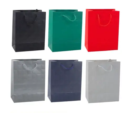 Elegant Embossed Squares Gift Bag 23 x 18 x 10.5 cm