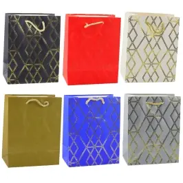Paper Gift Bag Elegant Gold Patterns 23 x 18 x 10.5 cm