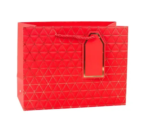 Geometric Gift Bag Gold Lines 23 x 18 x 10cm