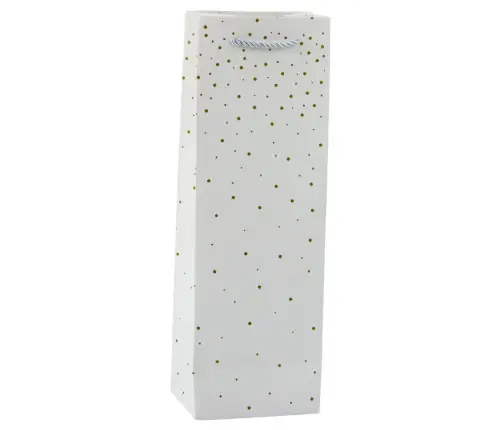 Wine Bottle Paper Gift Bag Gold Dots 35 x 12 x 9 cm