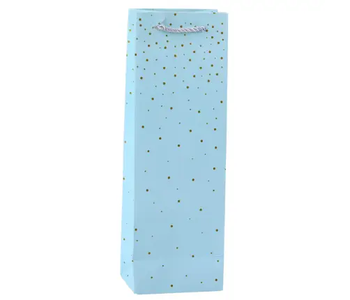 Wine Bottle Paper Gift Bag Gold Dots 35 x 12 x 9 cm