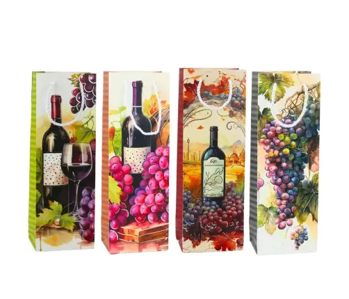 Wine Bottle Paper Gift Bag 35 x 12 x 9 cm