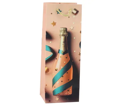 Paper Gift Bag For Champagne Bottle Pastel 35 x 12 x 9 cm